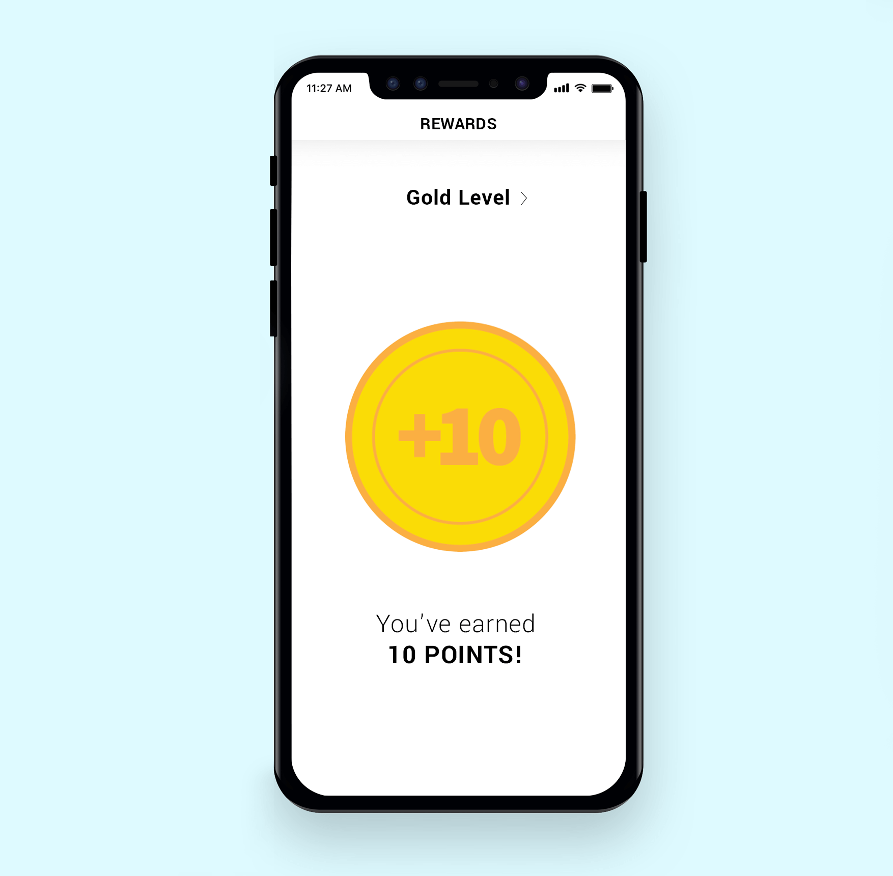 an iphone x with a reward screen